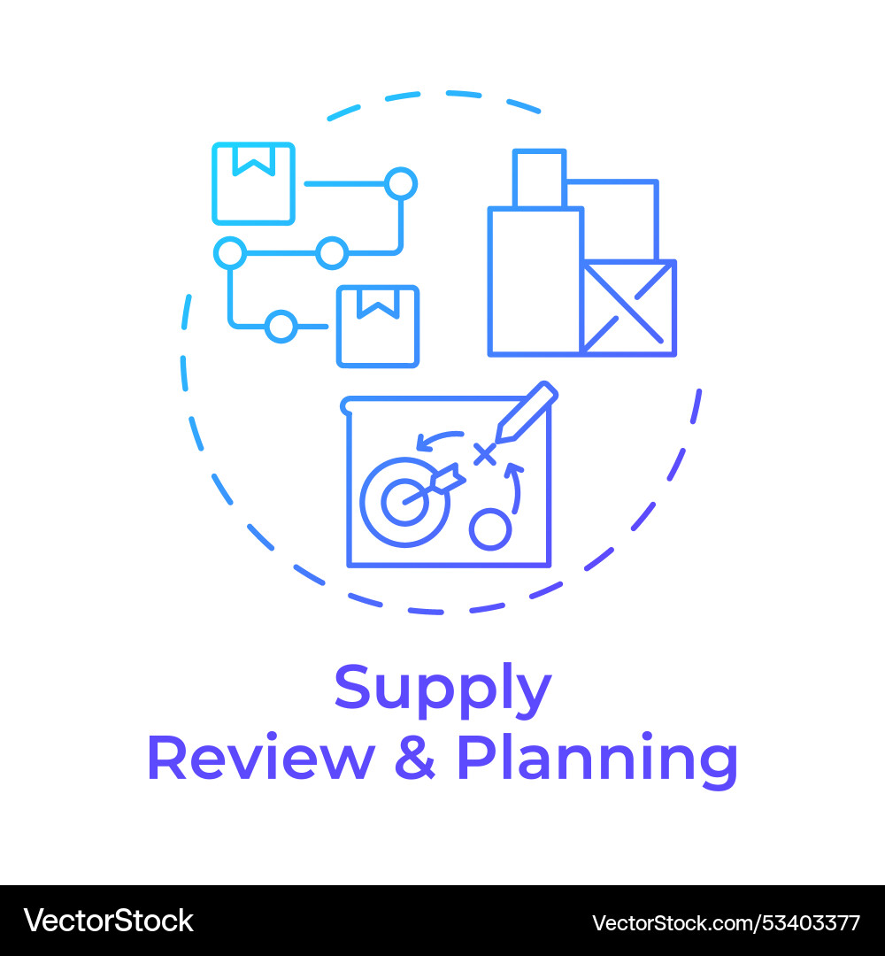 Supply review and planning blue gradient concept Supply review and planning blue gradient concept vector image