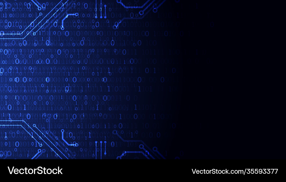 Technology background binary computer code Technology background binary computer code vector image