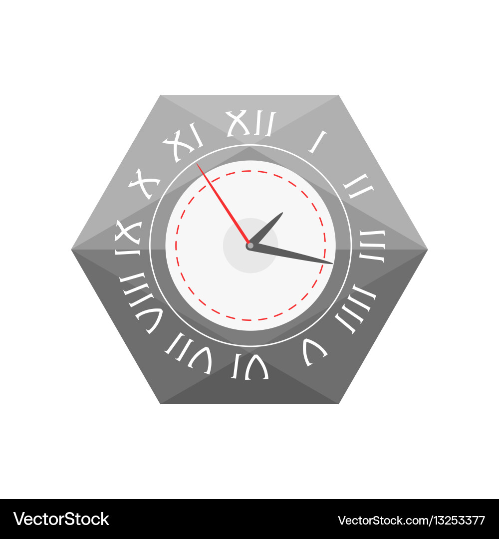 Wall clock circle sign with chronometer pointer vector image