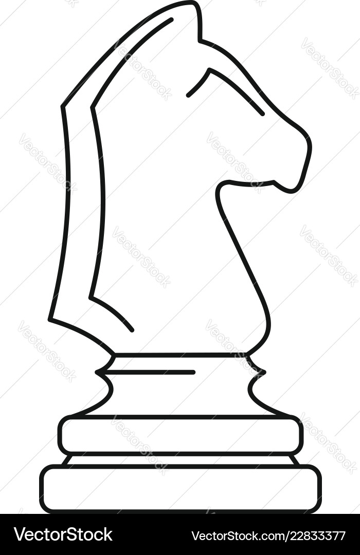 White horse piece icon outline style White horse piece icon outline style vector image