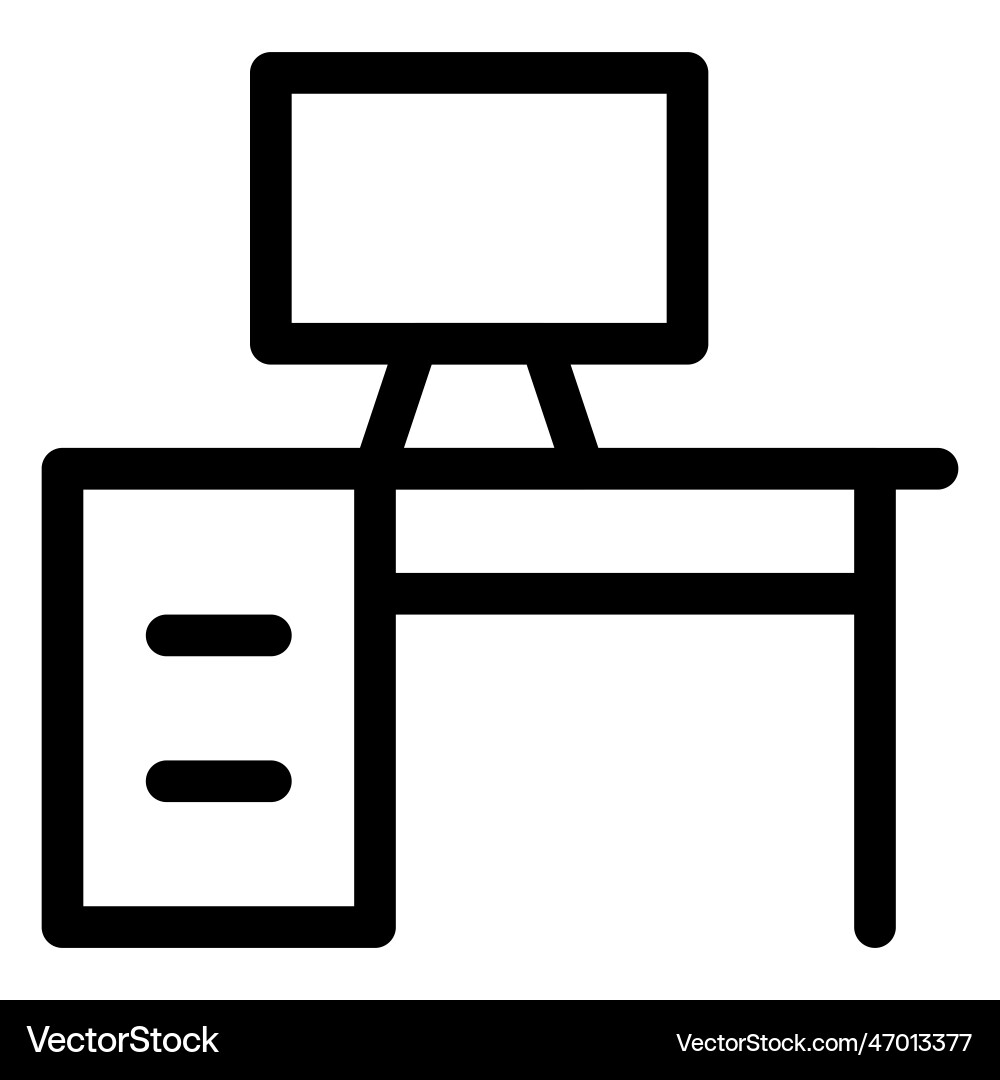Wooden table with computer-specific compartments vector image