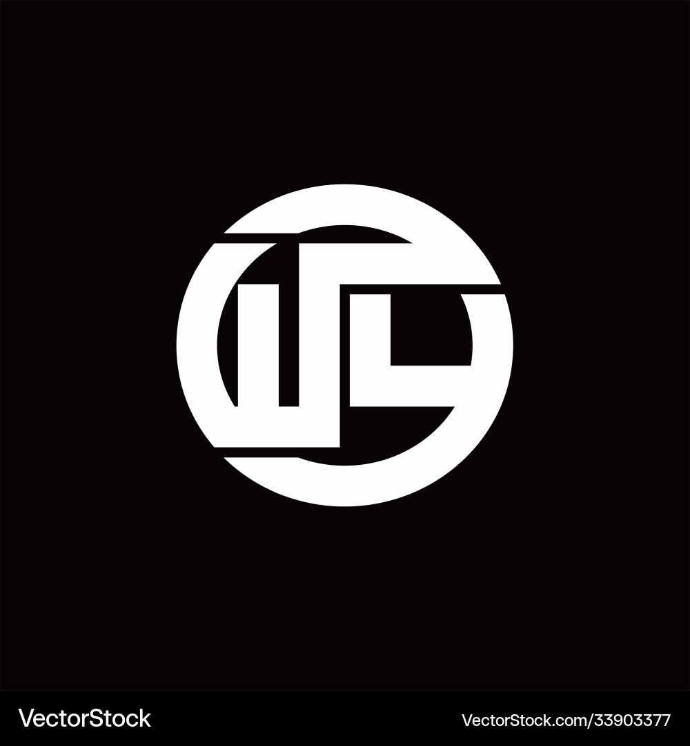 Wy logo monogram with rounded line swipe design Wy logo monogram with rounded line swipe design Vector Image