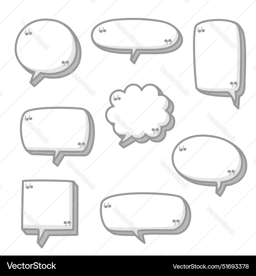 3d speech bubble balloon with quotation marks Vector Image