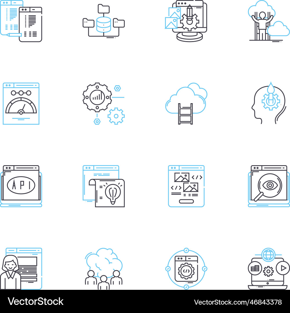 Accessibility testing linear icons set usability Vector Image