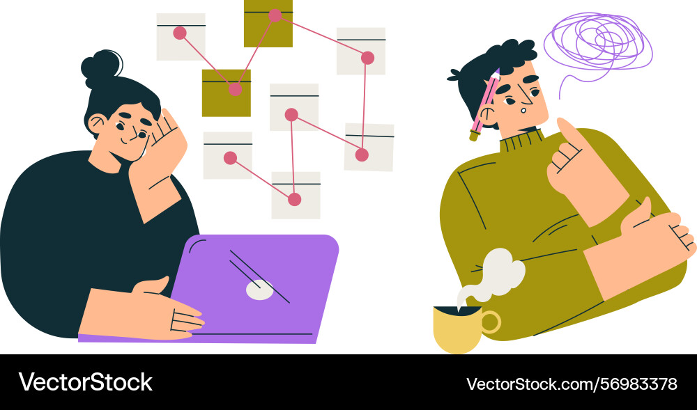 An engaging and imaginative brainstorming session An engaging and imaginative brainstorming session vector image