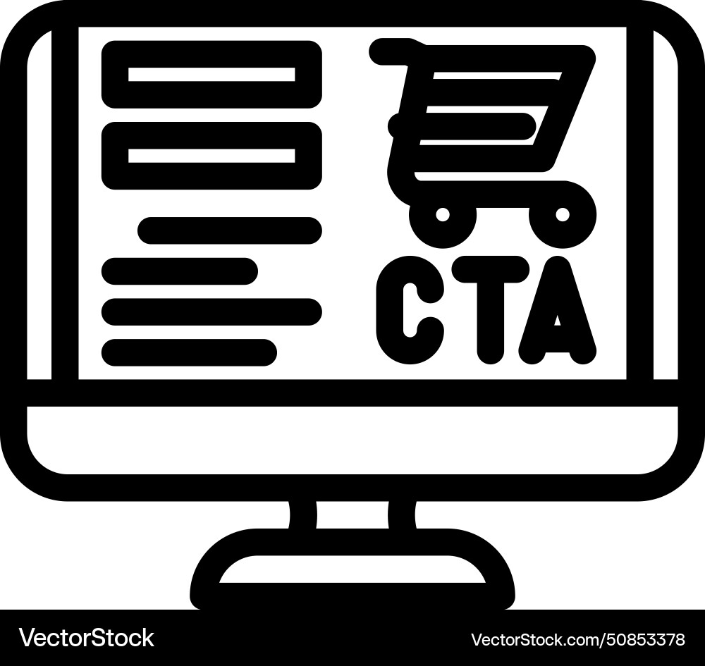 Call to action cta ux ui line icon vector image