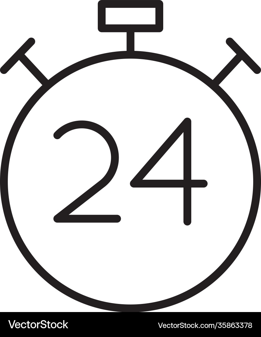 Chronometer timer counter with 24 number line Chronometer timer counter with 24 number line vector image
