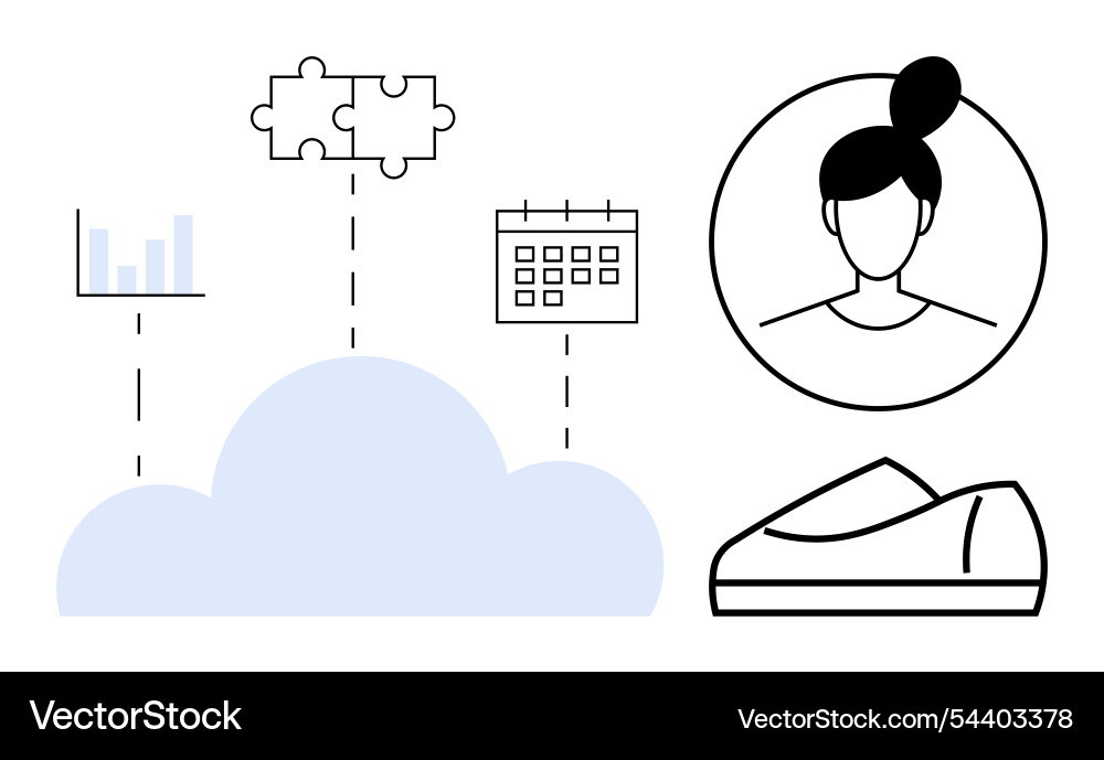 Cloud-connected productivity tasks scheduling Vector Image