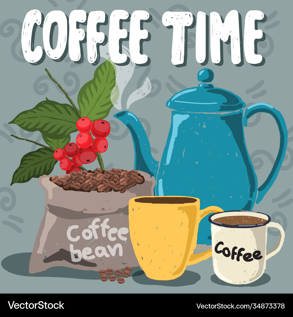 Coffee pattern design background c08 Vector Image