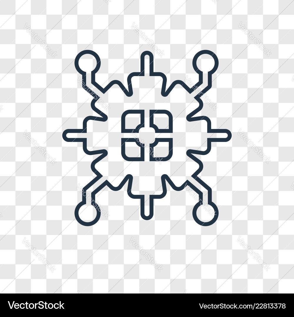 Cpu concept linear icon isolated on transparent Cpu concept linear icon isolated on transparent vector image