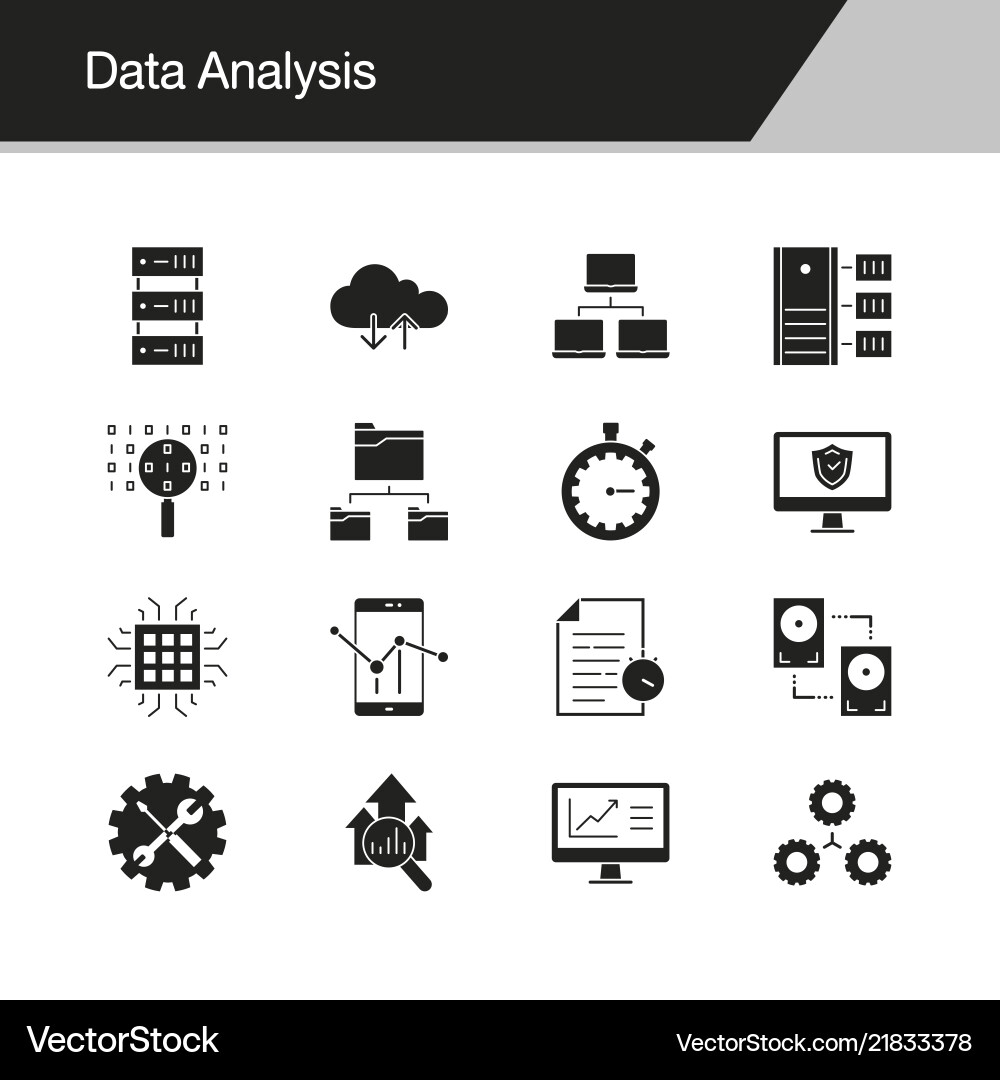Data analysis icons design for presentation Data analysis icons design for presentation Vector Image