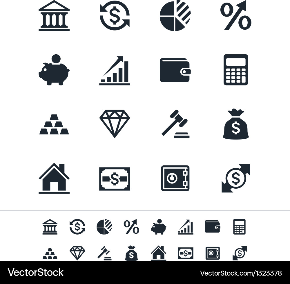 Financial Investment Icons Set vector image