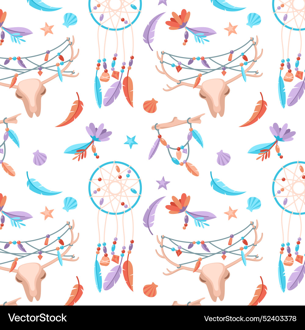 Flat boho pattern design Vector Image