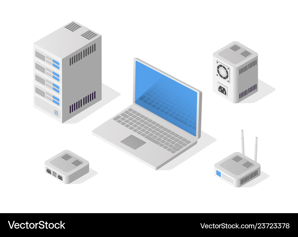 Isometric Computer Network vector image