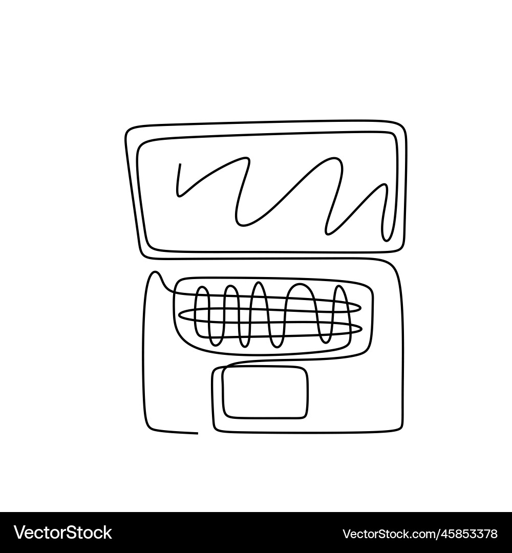 One line drawing laptop notebook computer Vector Image