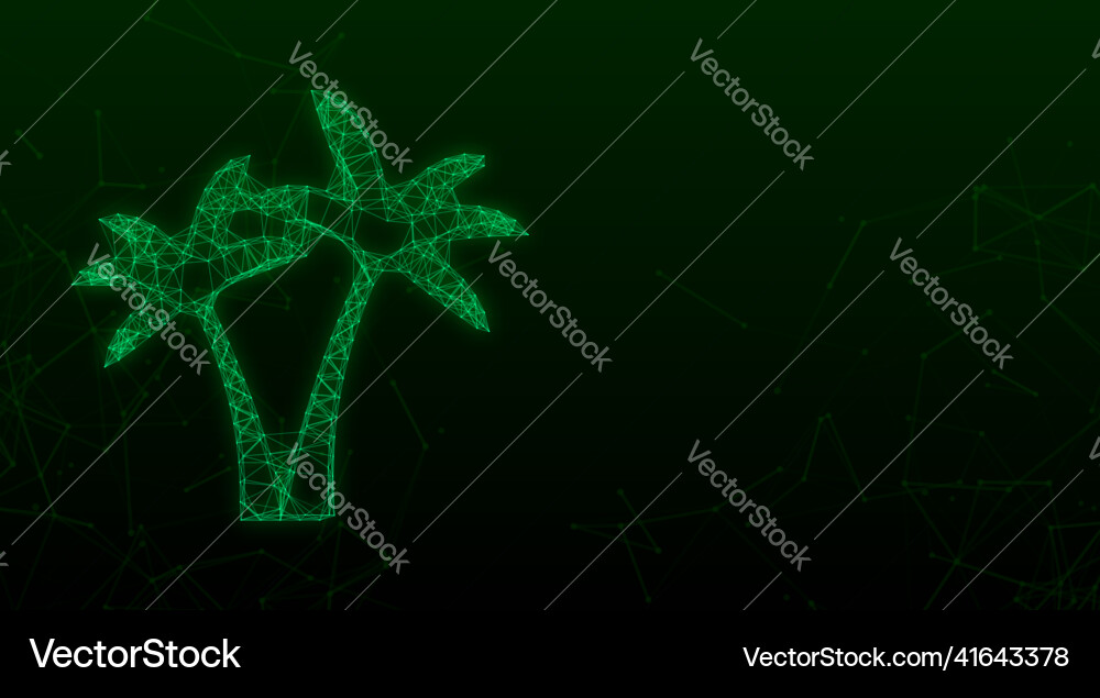 Palm trees plexus style on white background Palm trees plexus style on white background Vector Image