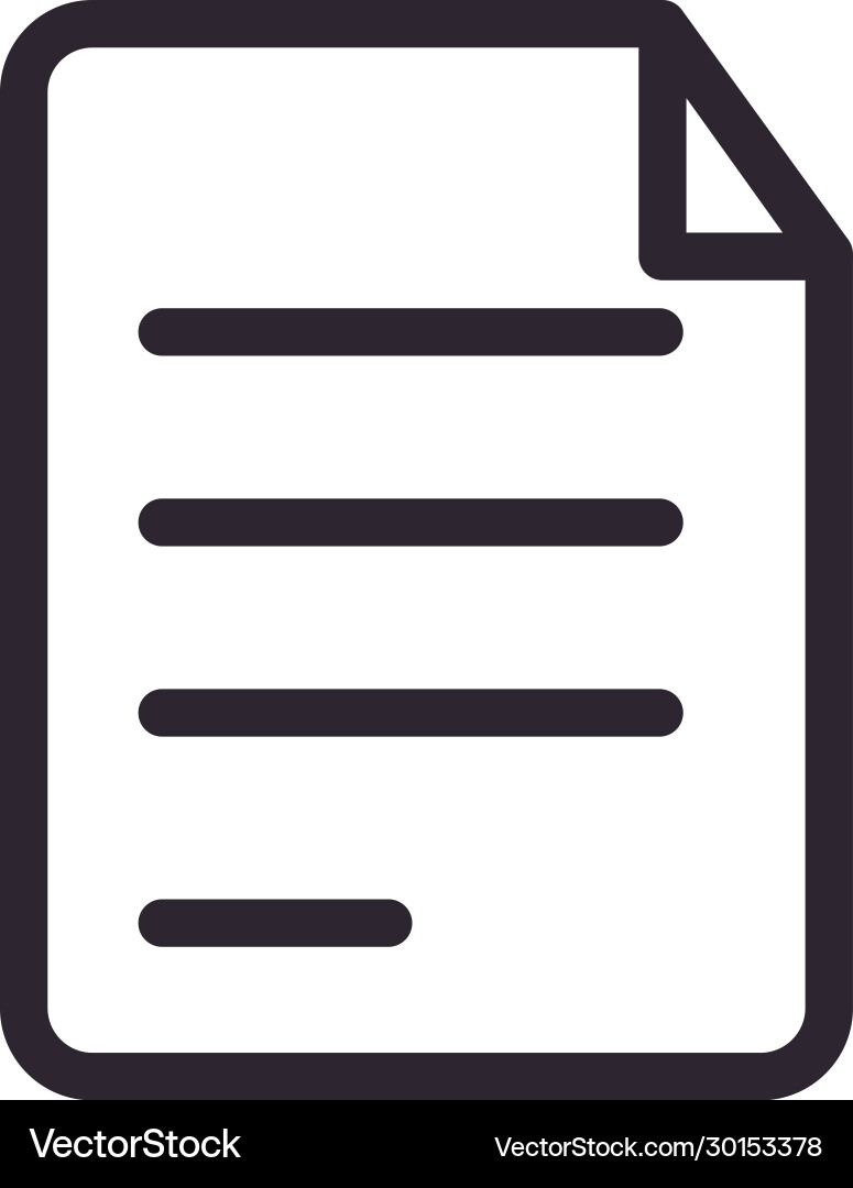 Paper document file line style icon vector image