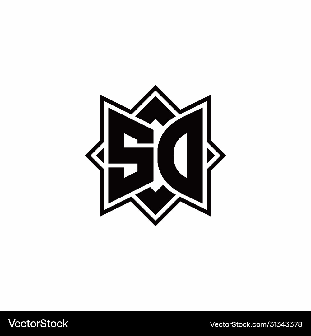 Sd monogram logo with square rotate style outline Sd monogram logo with square rotate style outline Vector Image