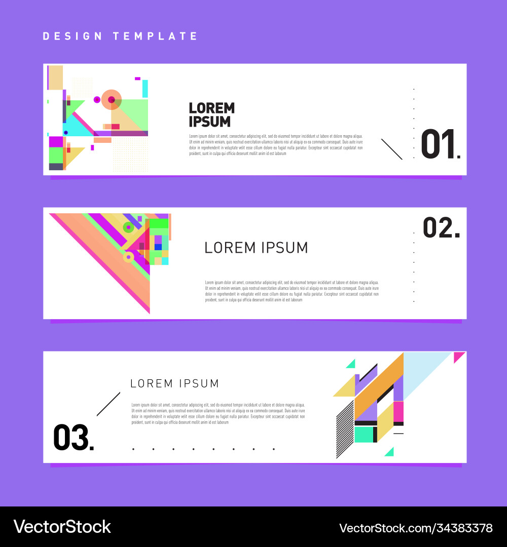 Set abstract banner web design template retro Vector Image