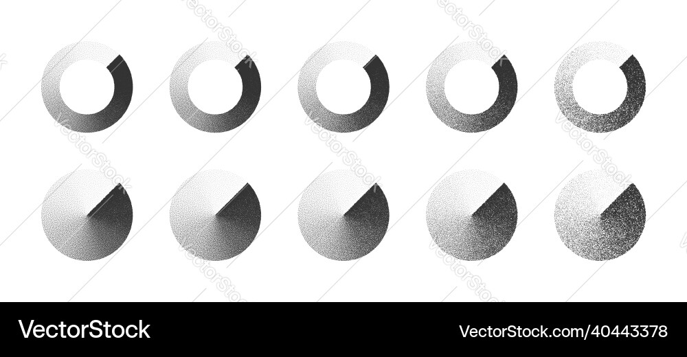 Stippled circles clockwise gradient dotwork Stippled circles clockwise gradient dotwork vector image