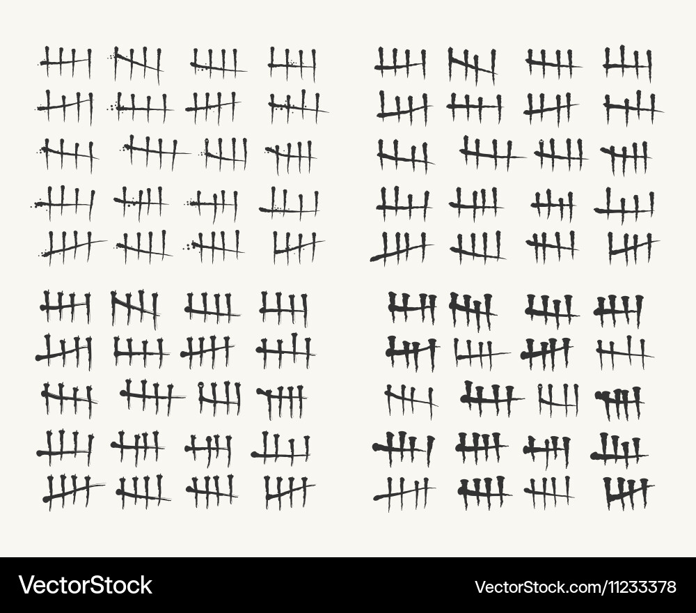 Tally Marks Counting vector image