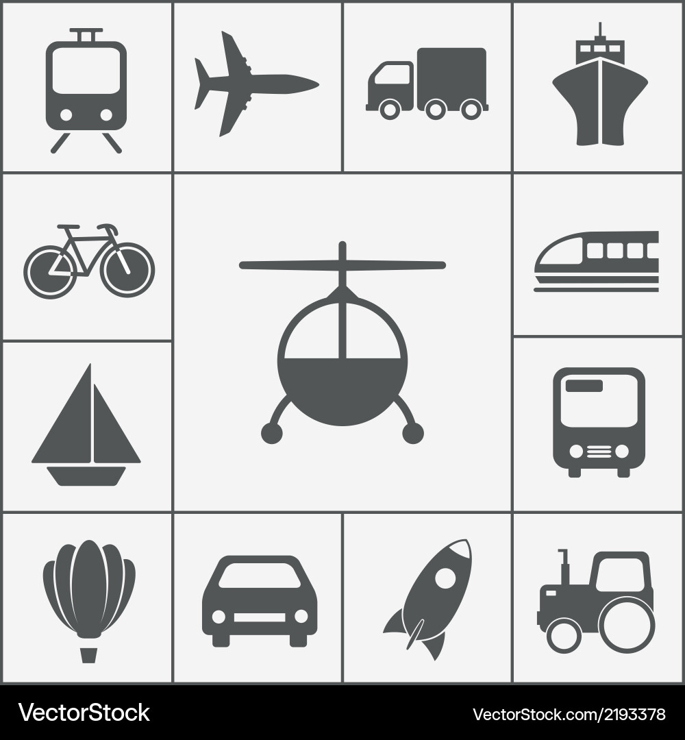 Transport Icon Set Vector Image