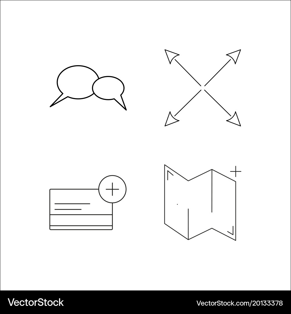Web simple linear icon setsimple outline icons vector image