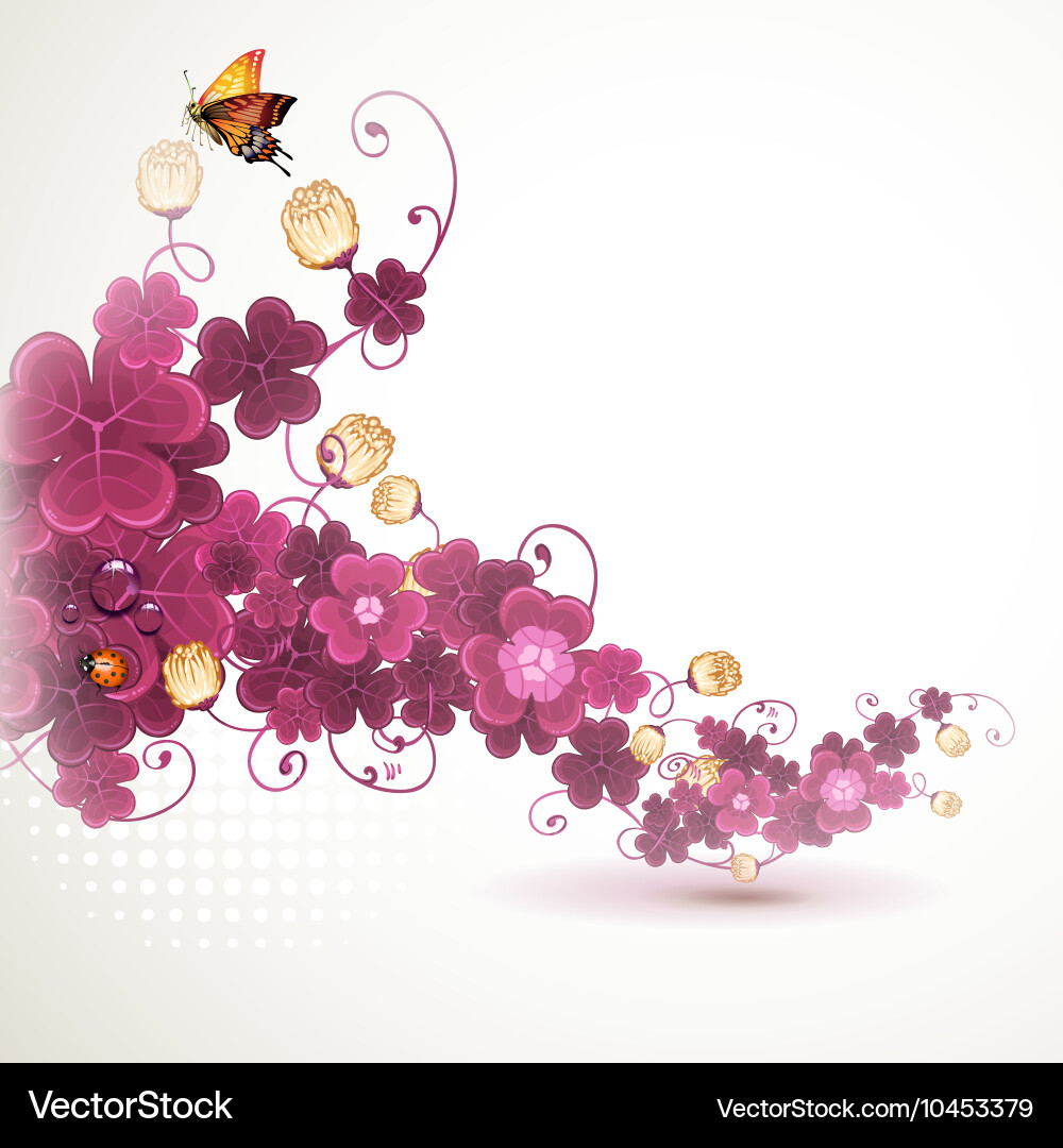 Abstract background with violet clover Vector Image