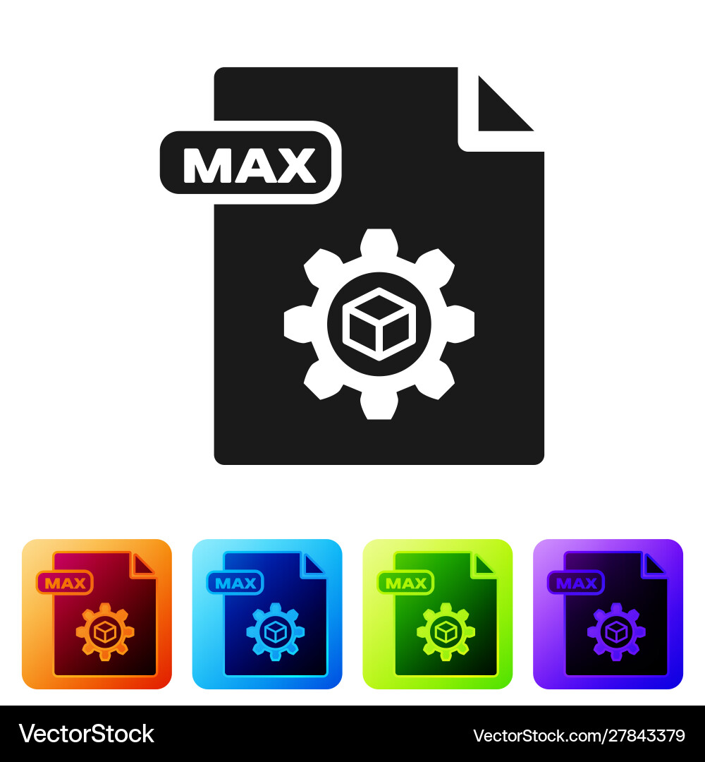 Black max file document download button icon Vector Image