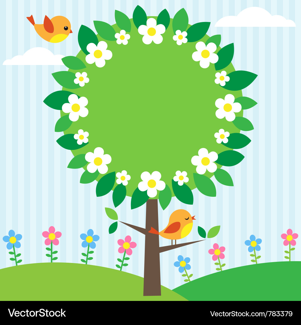 Blumenbaumrahmen Vektorbild