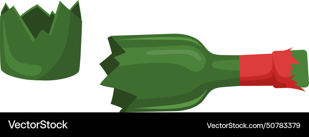 Broken wine bottle cartoon litter trash icon Vector Image