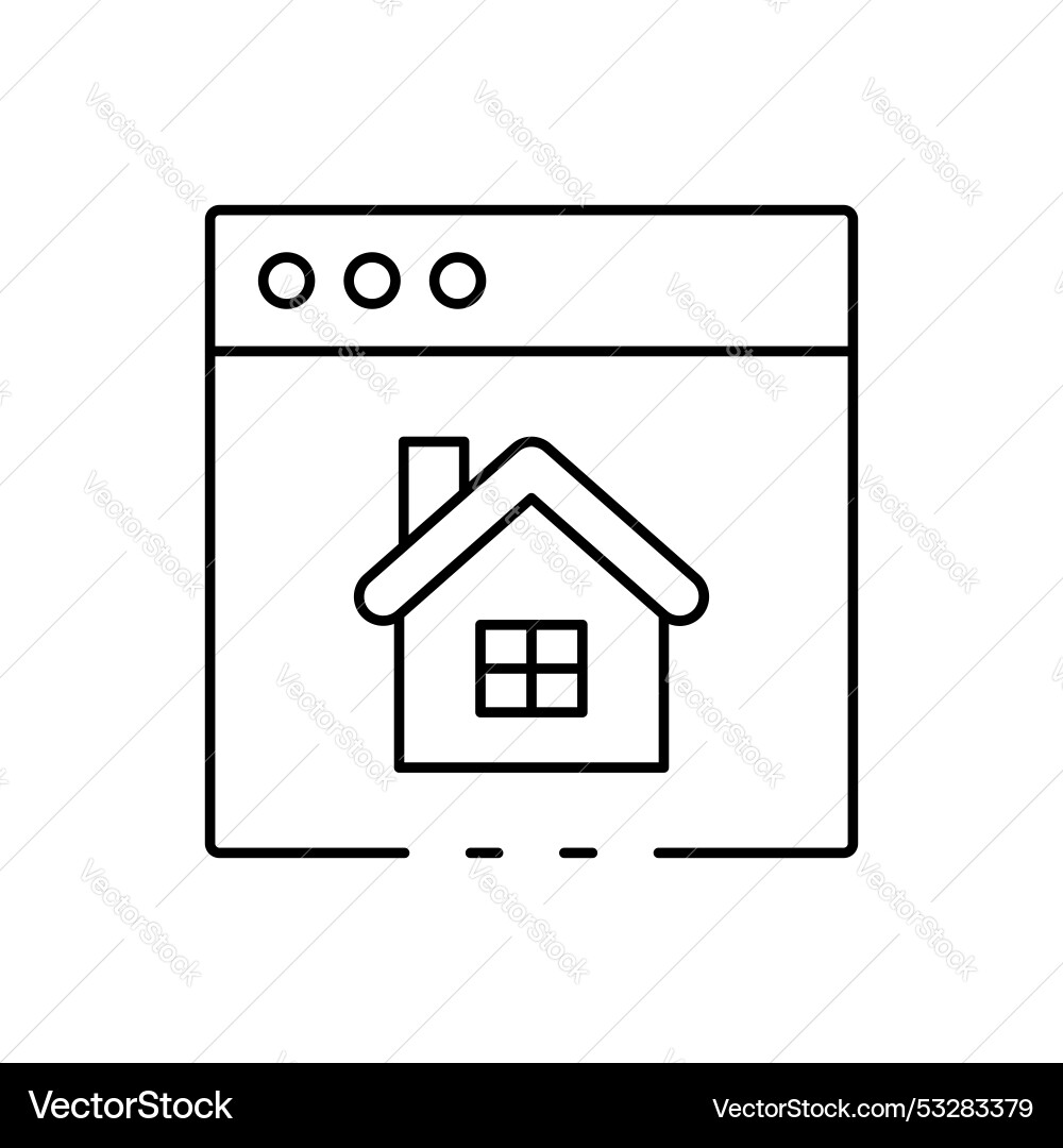 Browser icon outline style design isolated Vector Image