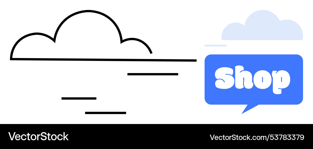 Cloud shopping graphics with minimalistic Vector Image