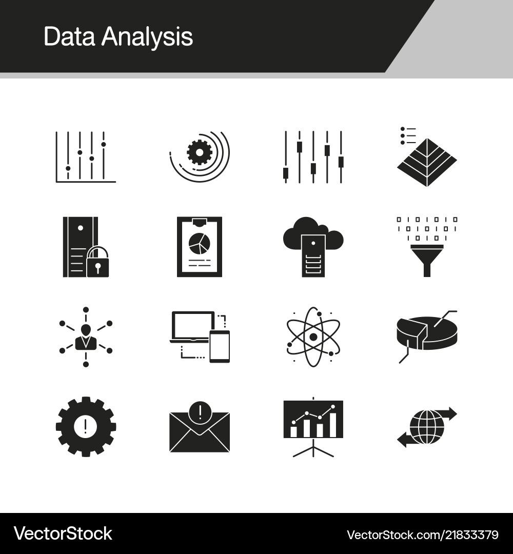 Data analysis icons design for presentation Data analysis icons design for presentation vector image