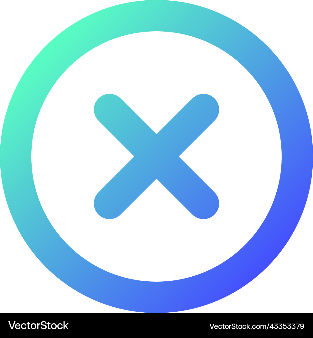 Delete button pixel perfect gradient linear ui Delete button pixel perfect gradient linear ui vector image