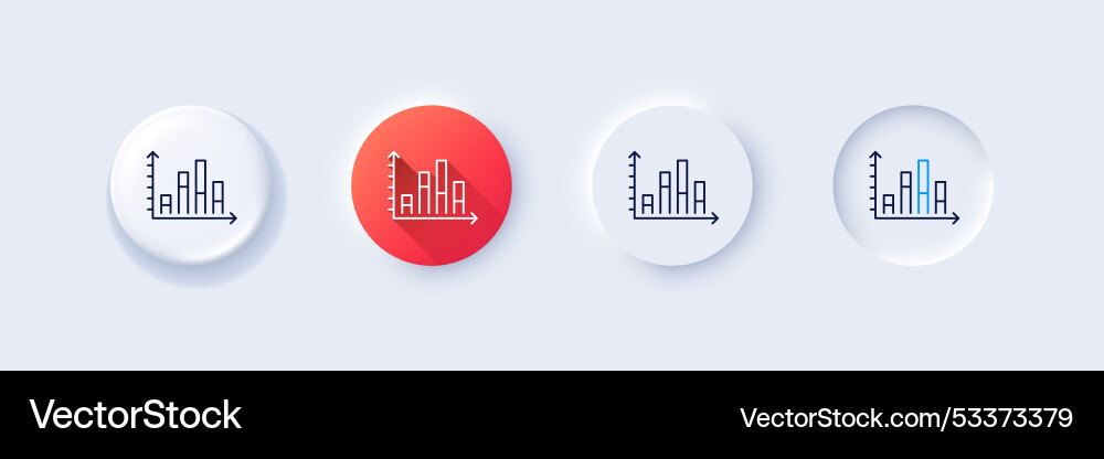 Diagram graph line icon column chart sign Vector Image