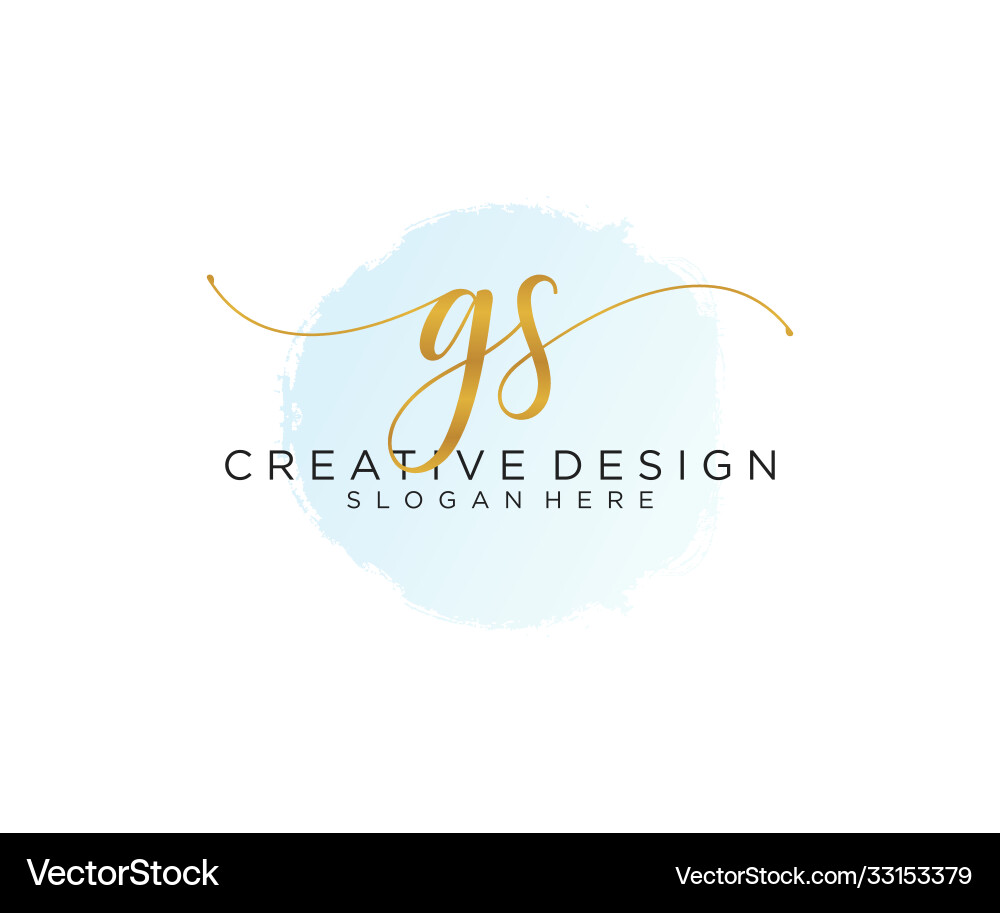 Elegant Initial Handwriting Logo Vector Image