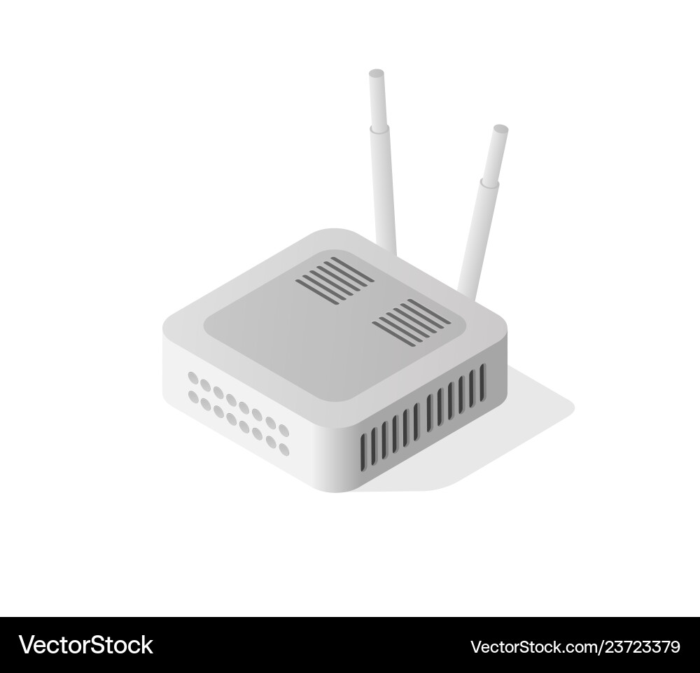 Isometric Router Network Connection vector image