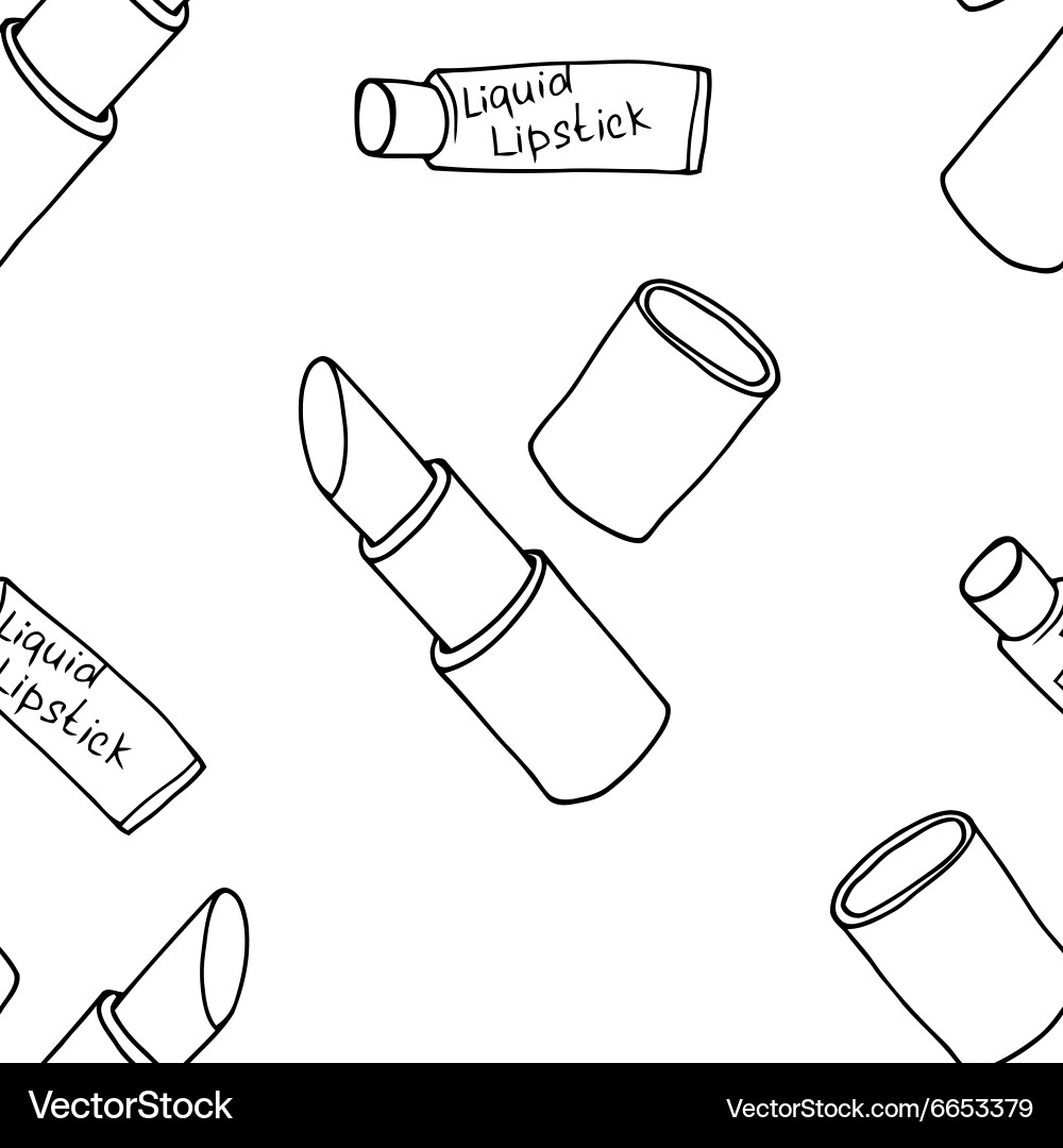 Lipstick Seamless Pattern Vector Image