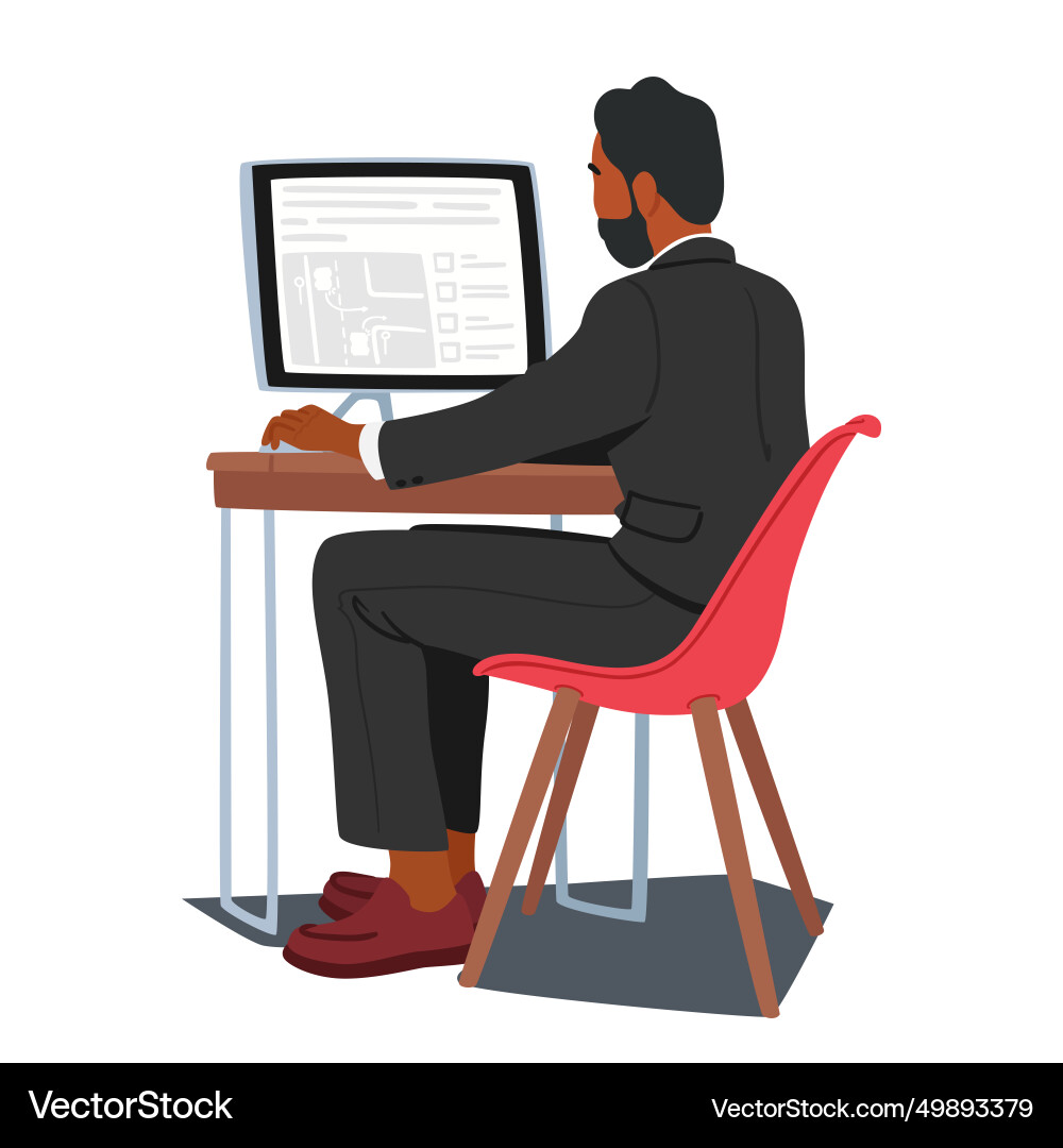 Man successfully navigates a computerized driving Man successfully navigates a computerized driving vector image