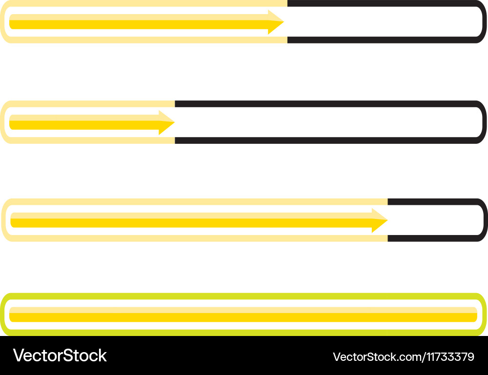 Orange preloaders and progress loading bars vector image