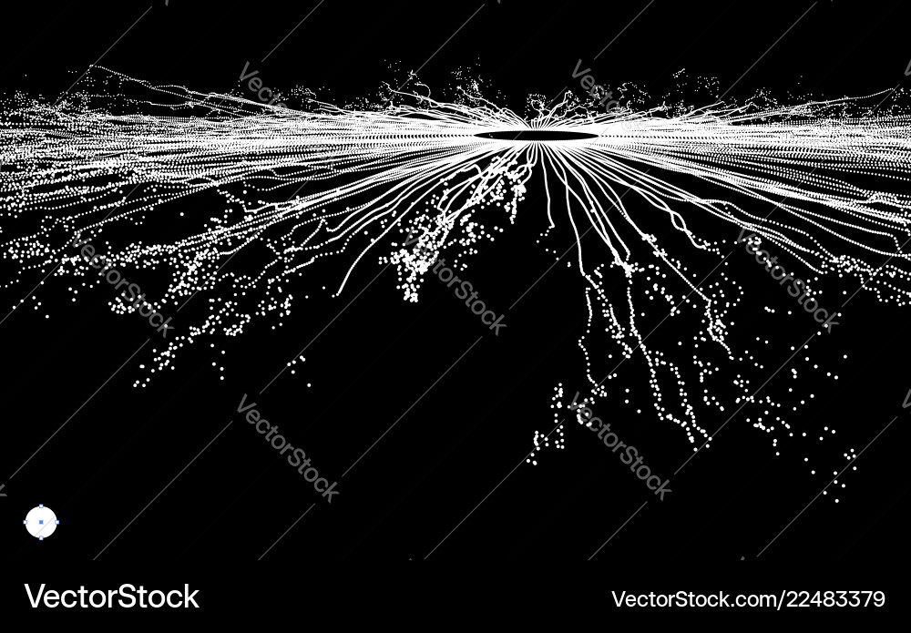 Point explode array with dynamic emitted particles Point explode array with dynamic emitted particles vector image