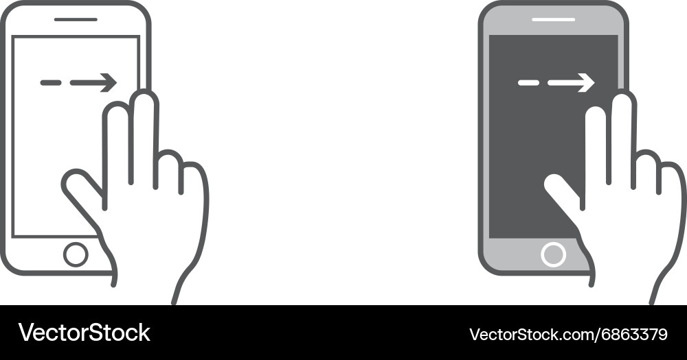Set icons with hands holding smart device vector image