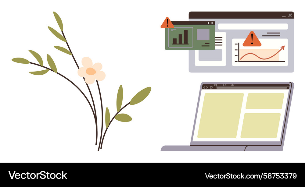 Tech Dashboard with Alerts & Analytics Vector Image