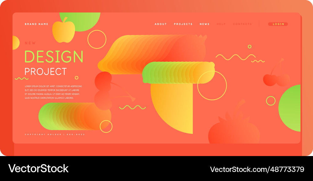 Template for the design and placement of text vector image