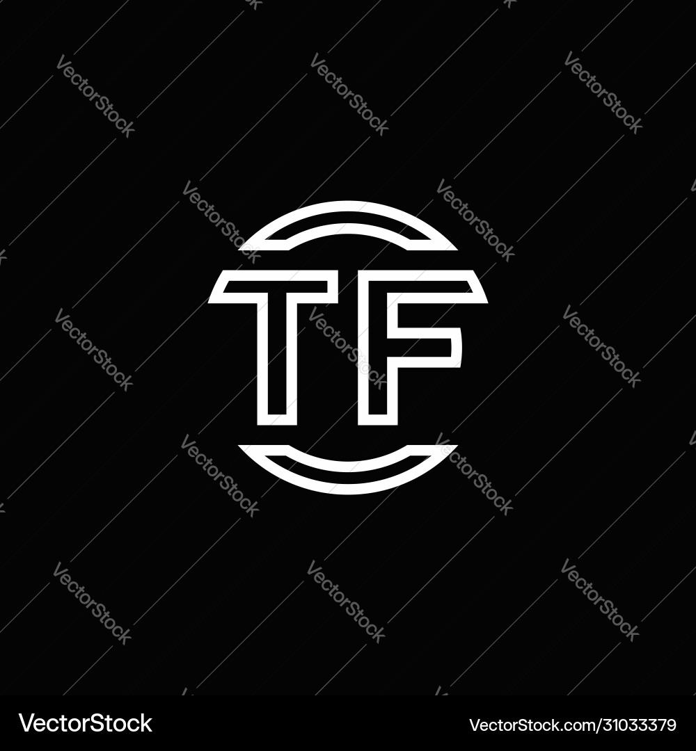 Tf logo monogram with negative space circle Vector Image
