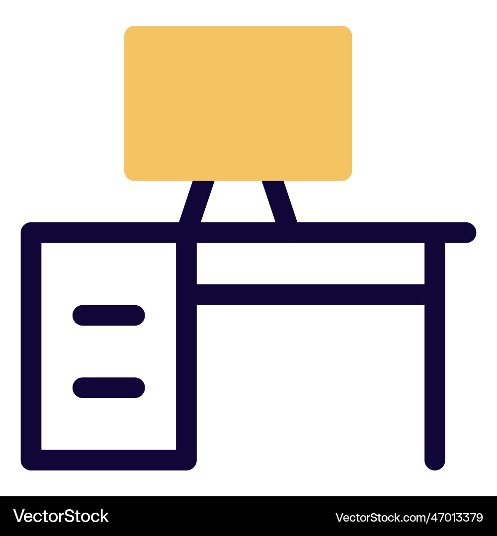 Wooden table with computer-specific compartments Vector Image