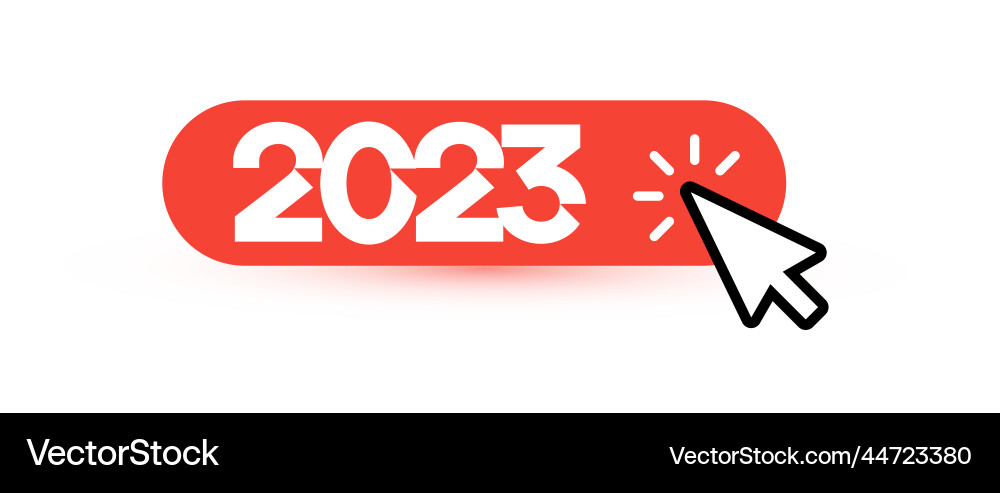 2023 numbers on web button with mouse cursor 2023 numbers on web button with mouse cursor Vector Image