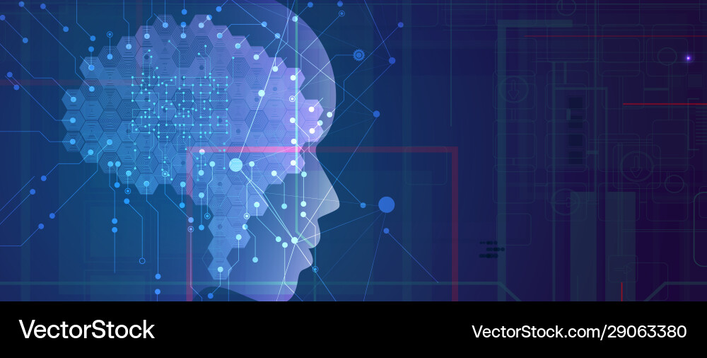 Abstract artificial intelligence cloud computing Abstract artificial intelligence cloud computing vector image