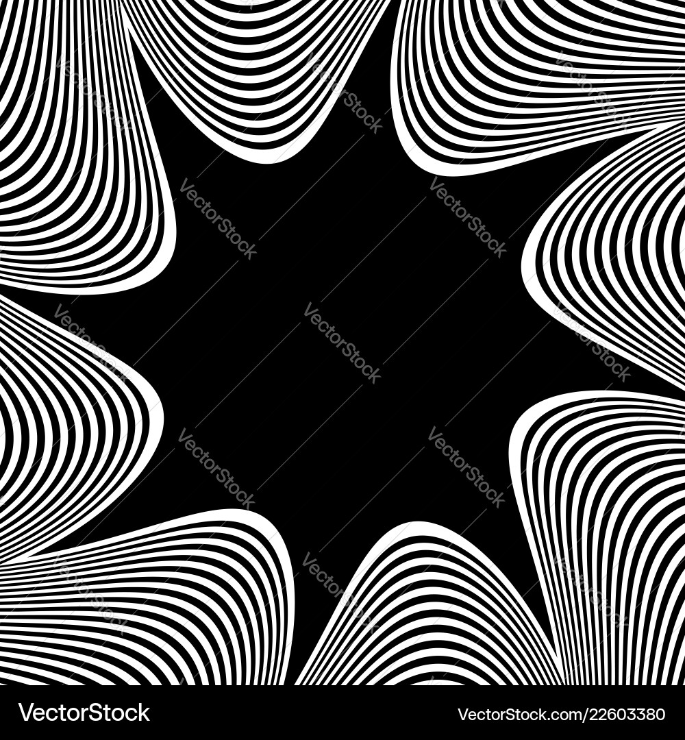 Abstract element with radiating lines monochrome Abstract element with radiating lines monochrome vector image